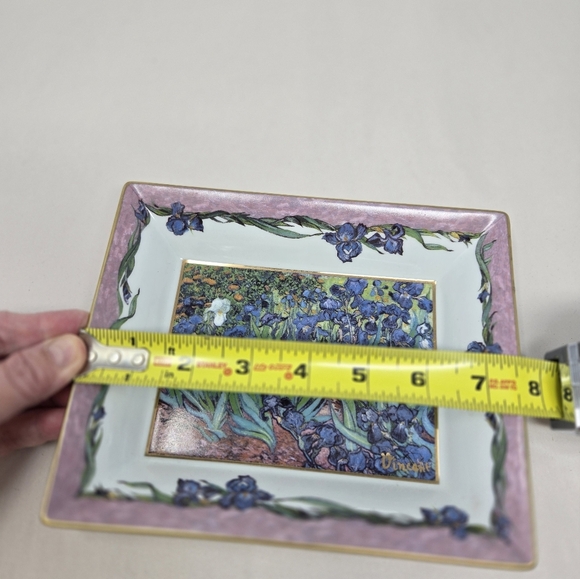 Vintage Goebel Ceramic Dish Featuring The Les Iris Painting By Vincent Van Gogh - Picture 11 of 14